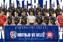 MNK Brotnjo navijači podrška u dvorani Čitluk uoči utakmice protiv Veleža za naslov prvaka