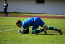 Borna Iličić, vratar NK Ljubuški, brani na utakmici Druge lige FBiH Jug