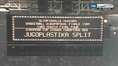 Jugoplastika Split slavi osvajanje prvog naslova prvaka Europe 1989. godine u Münchenu