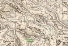 Povijesna karta Balkana iz 1810. godine s označenim područjem Brotnja, rad Josepha von Riedla i Jánosa Lipszkyja