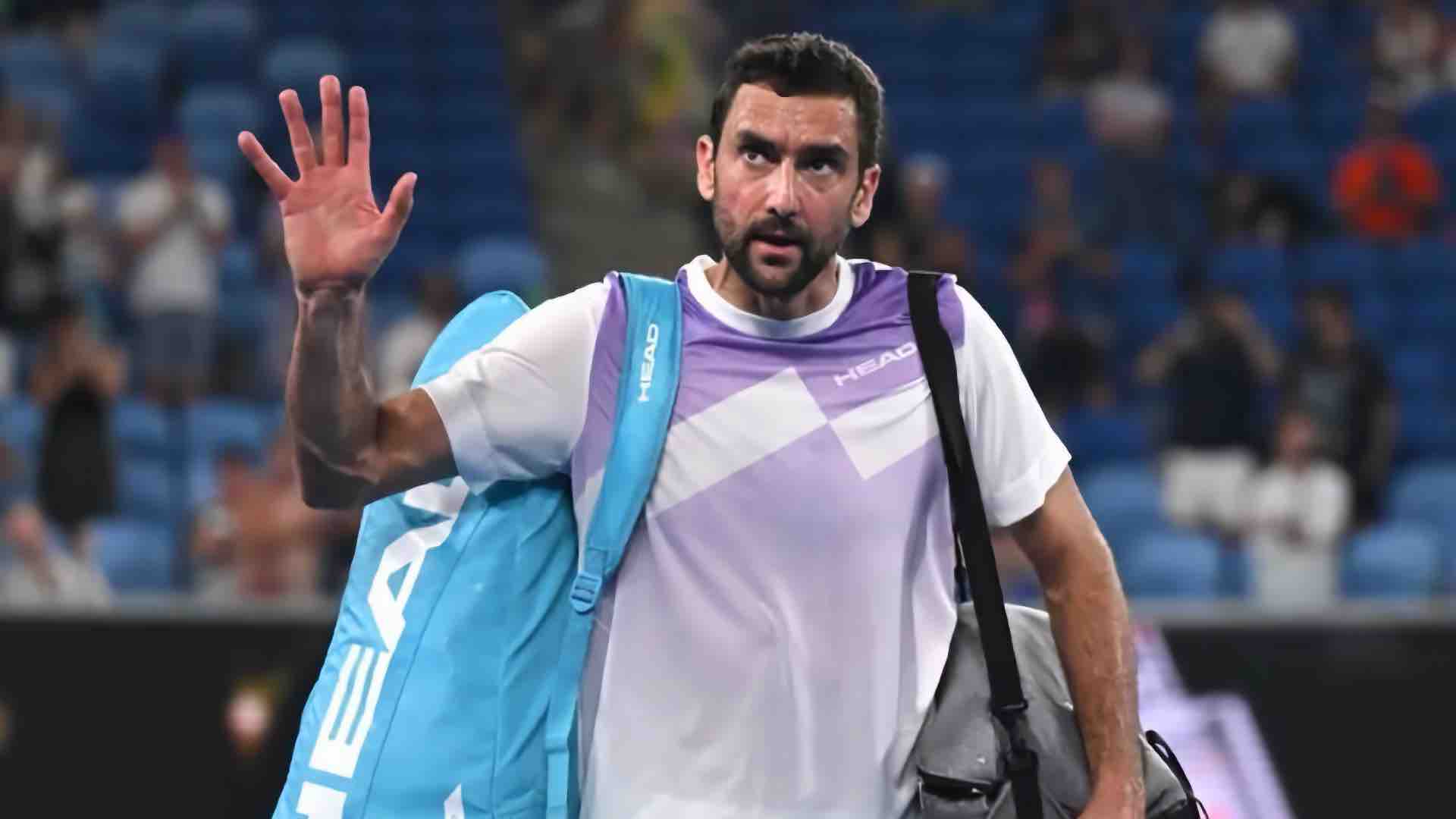 Marin Čilić tijekom meča na Mastersu u Madridu 2026