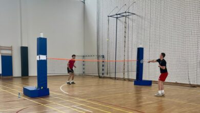 Učenici SŠ dr. fra Slavka Barbarića tijekom završnice turnira u badmintonu i stolnom tenisu u novoj sportskoj dvorani