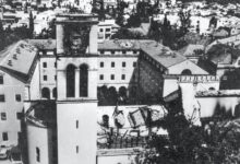 Ruševine Franjevačke crkve sv. Petra i Pavla u Mostaru nakon bombardiranja 1992.