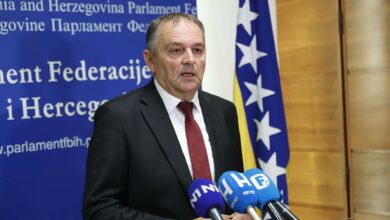 Tomislav Martinović tijekom službenog obraćanja o navodima vezanim za reviziju hrvatskih državljanstava državljana Bosne i Hercegovine.