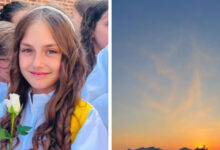Fotografija neba iznad Gornjih Radišića kod Ljubuškog na kojoj je obitelj Mije Hrstić u oblacima prepoznala lik Isusa raširenih ruku.