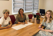 Doris Vlašić i predstavnice Asocijacije poslovnih žena BiH povodom podrške projektu OMNIA Centra.