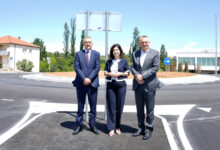 Marija Buhač, Ivo Bevanda i Marin Radišić u obilasku završenog rotora Kaktus u Čitluku