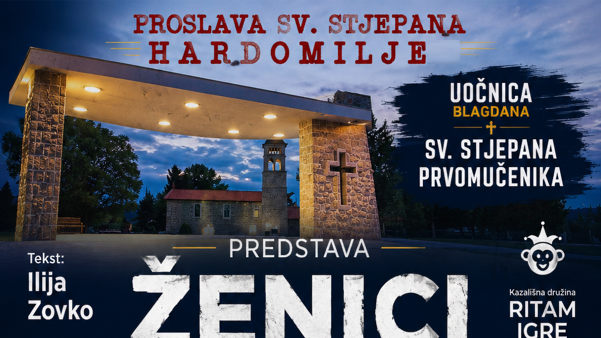 Pere Eranović i Ivan Baranović u predstavi „Ženici“ na Danima Hardomilja
