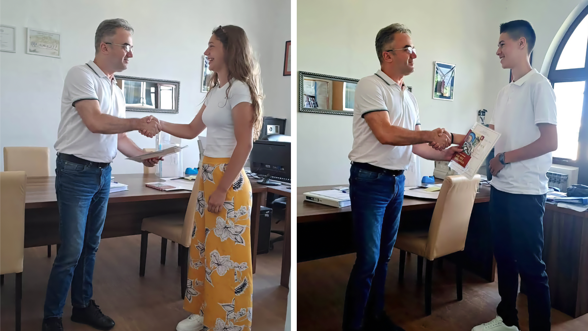 Ana Markota, učenica generacije Osnovne glazbene škole Brotnjo, i Kristijan Barbarić na dodjeli diploma i pohvalnica.