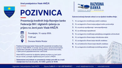 Predstavljanje kreditnih linija Vlade HNŽ-a i Razvojne banke FBiH za gospodarstvenike u Mostaru