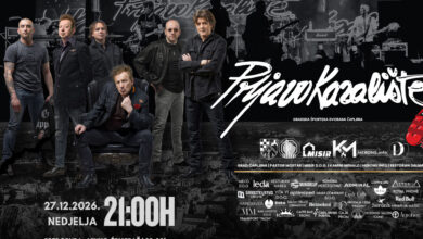 Plakat za koncert Prljavog kazališta u Športskoj dvorani Čapljina